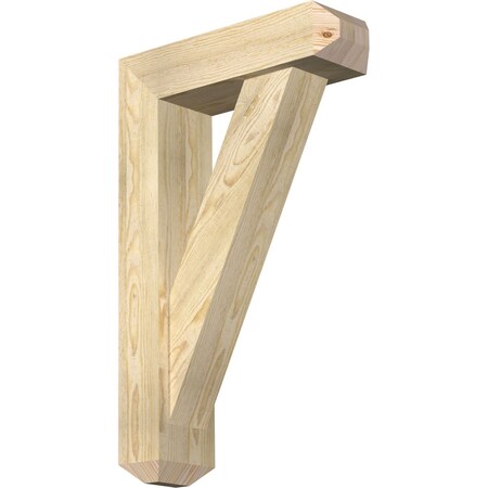Ekena Millwork Traditional Craftsman Rough Sawn Bracket w/ Offset Brace, Douglas Fir, 6"W x 20"D x 32"H BKT0604X20X32TRA04RDF